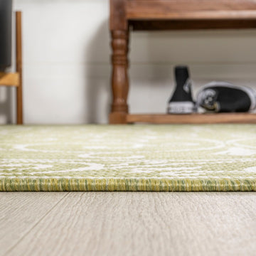 Charleston Vintage Filigree Textured Weave Indoor/outdoor Square Rug